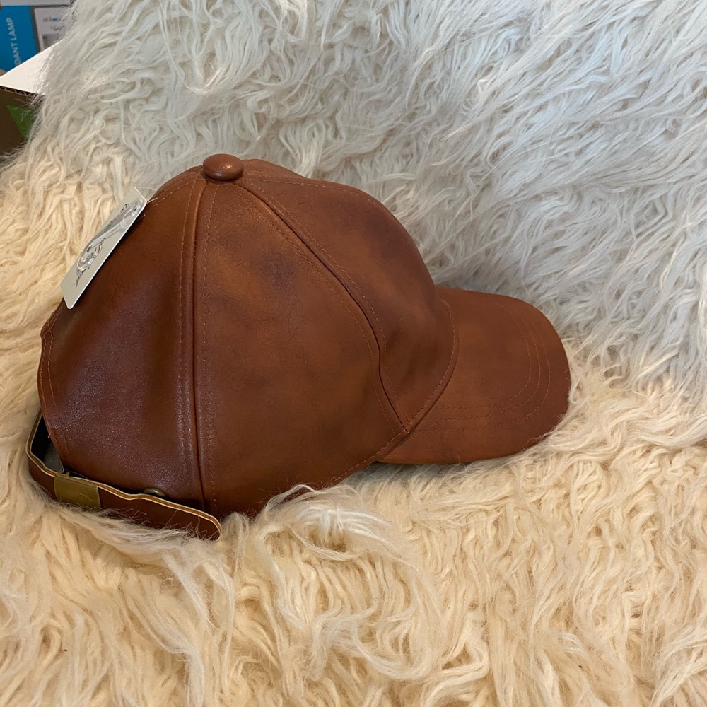 NWT FAUX LEATHER BASEBALL CAP